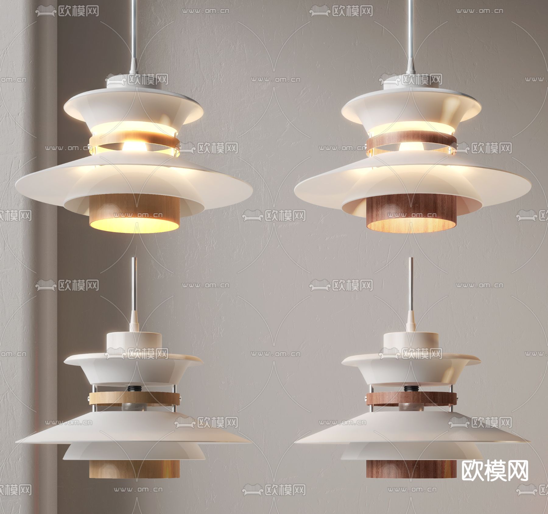 现代吊灯su模型下载（渲染图3）