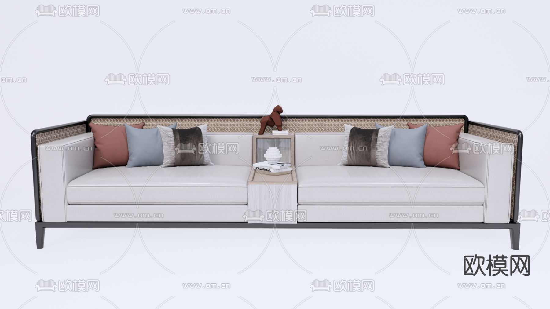 中式双人沙发su模型下载（渲染图2）