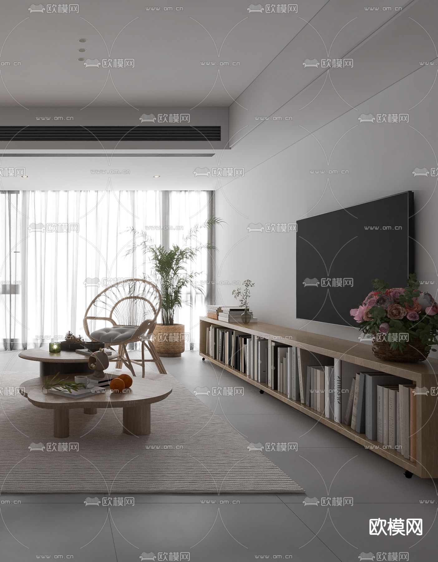 北欧客厅3d模型下载（渲染图3）