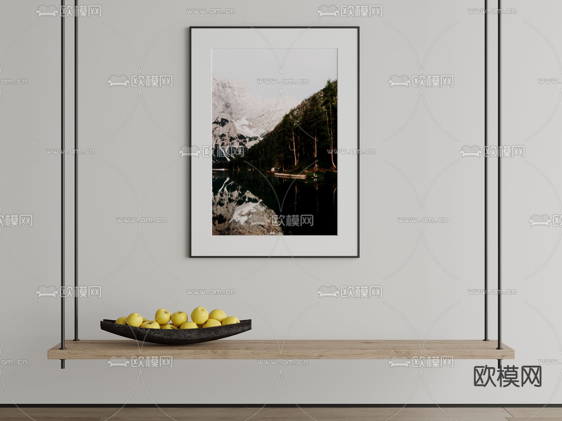 现代装饰画 挂画 油画su模型下载（渲染图2）