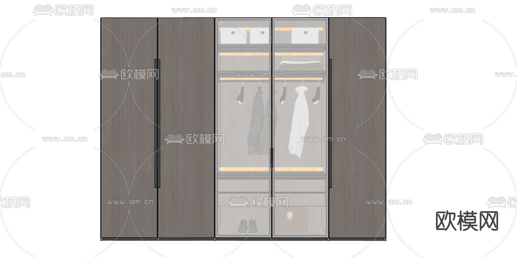 衣柜 衣橱su模型下载（渲染图1）