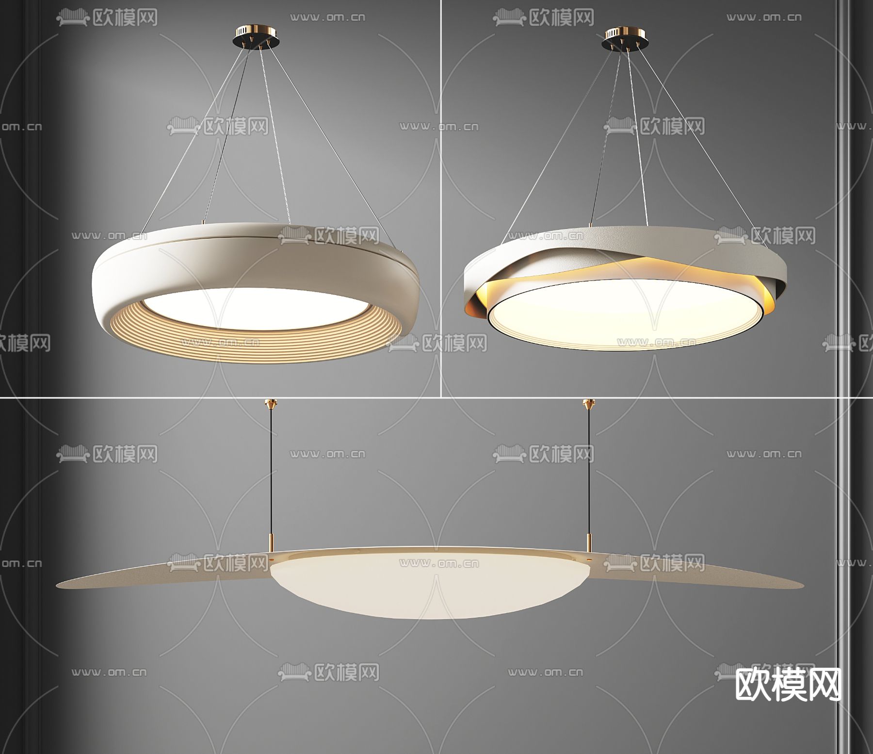 新中式吊灯su模型下载（渲染图2）