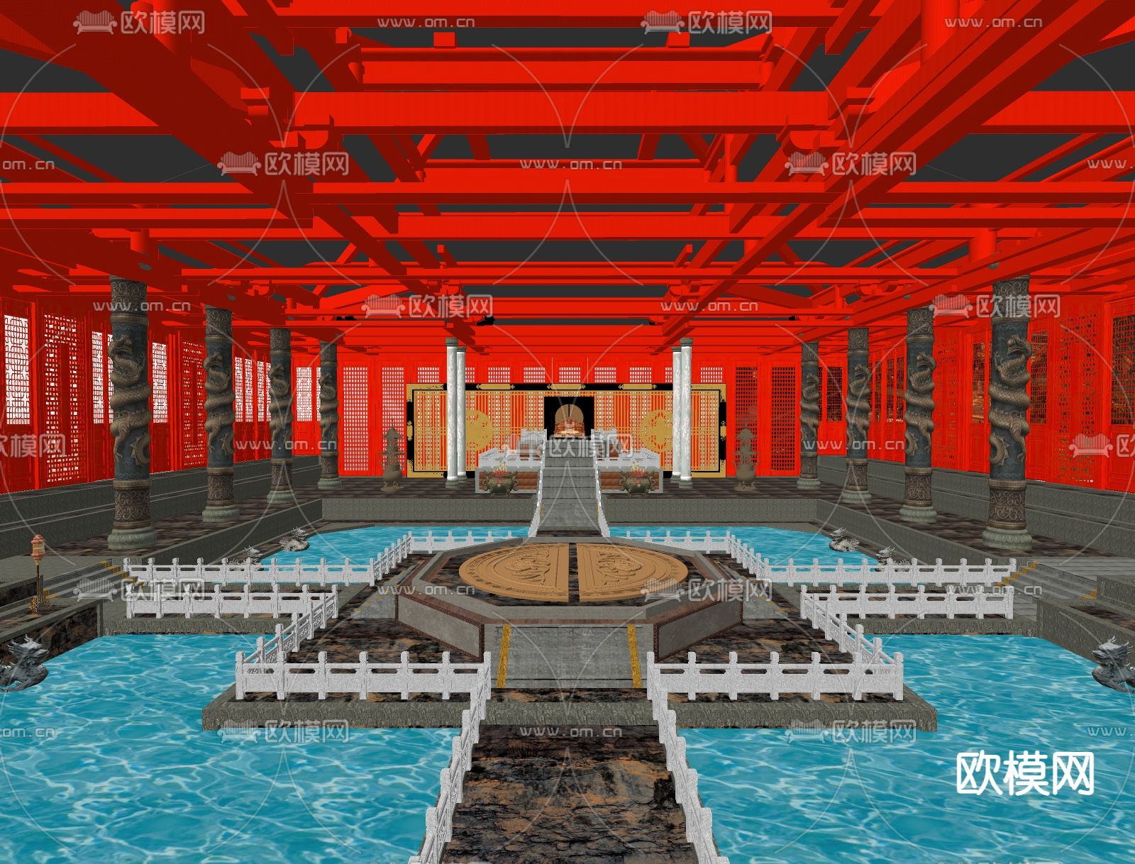 古代宫殿su模型下载（渲染图1）