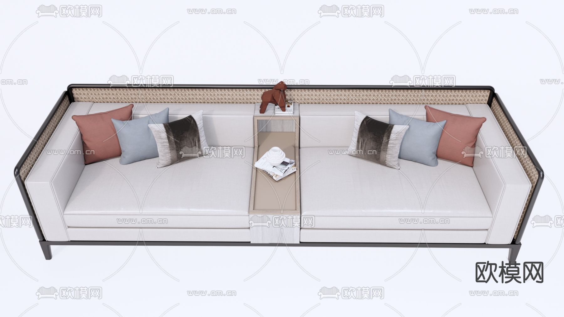 中式双人沙发su模型下载（渲染图3）