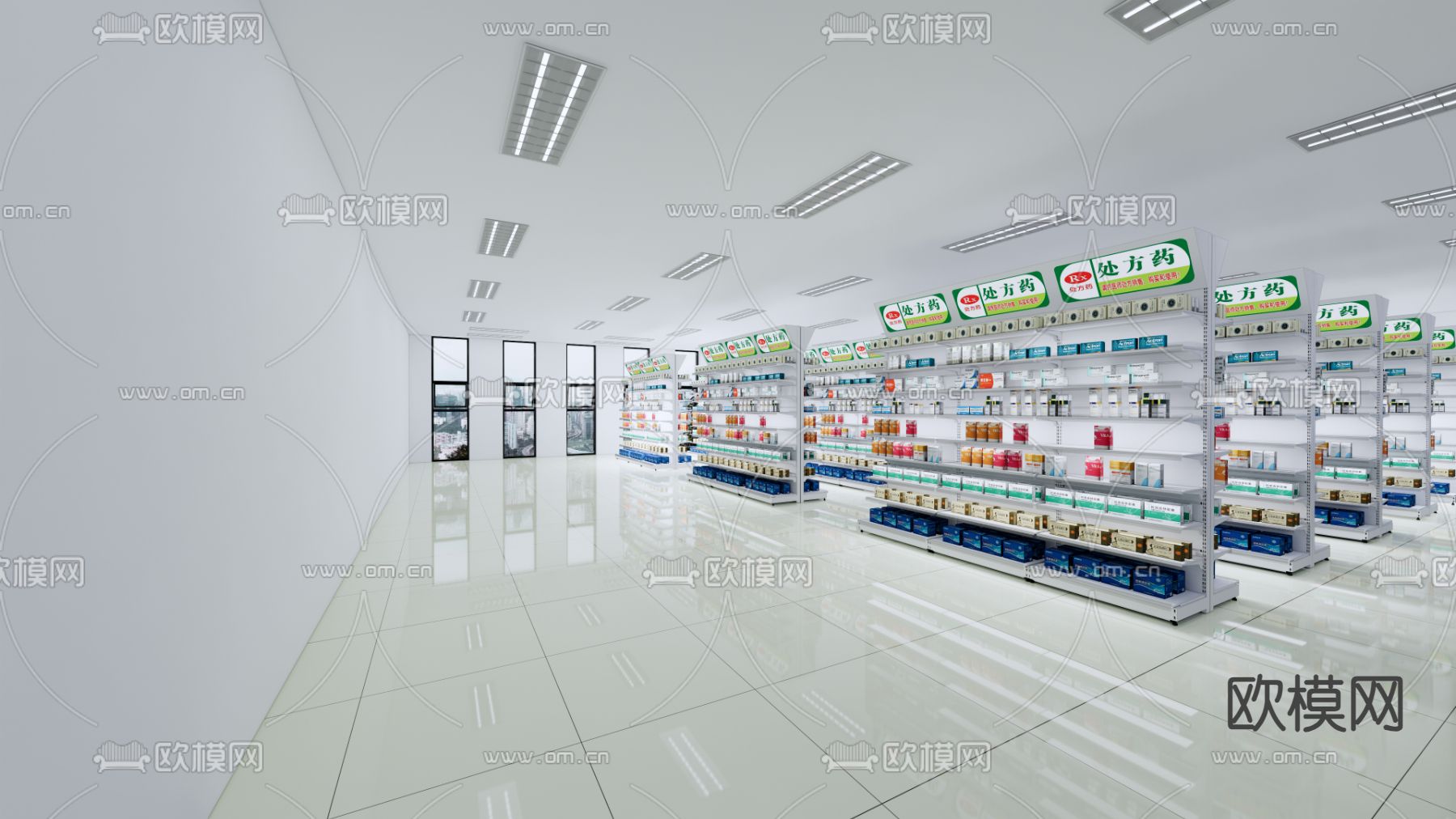 医院药房su模型下载（渲染图2）