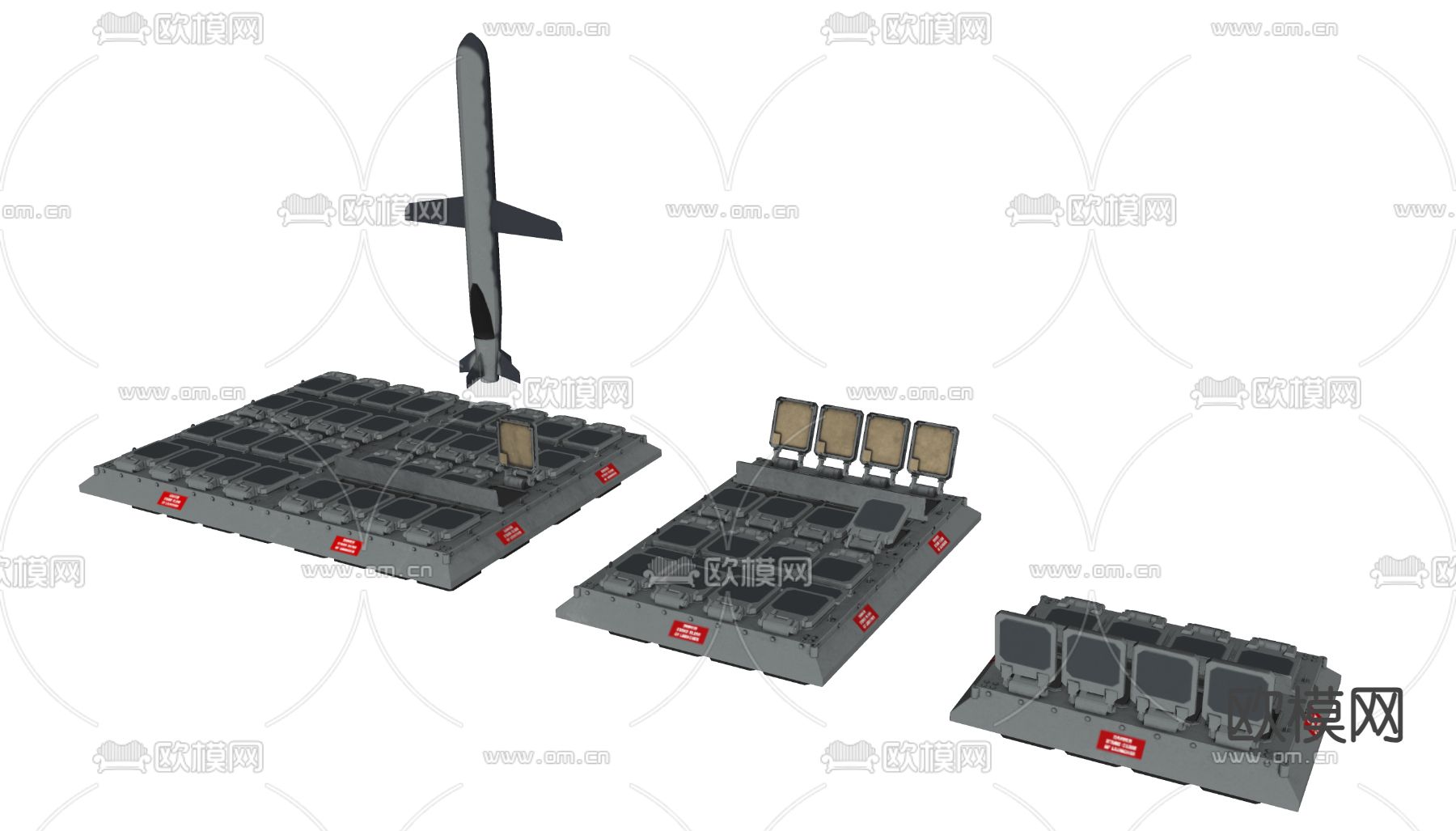导弹垂发系统 军事器材 武器su模型下载（渲染图1）