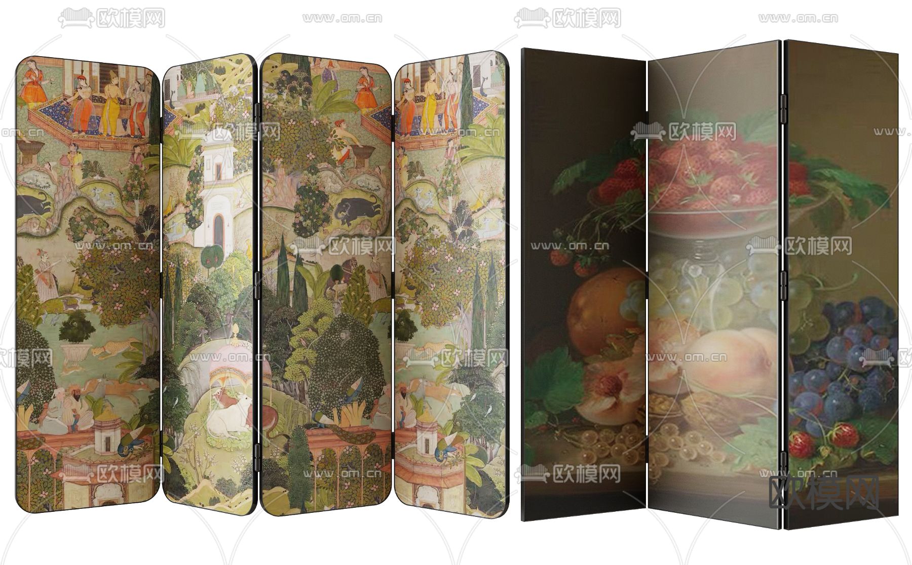 法式屏风 隔断3d模型下载