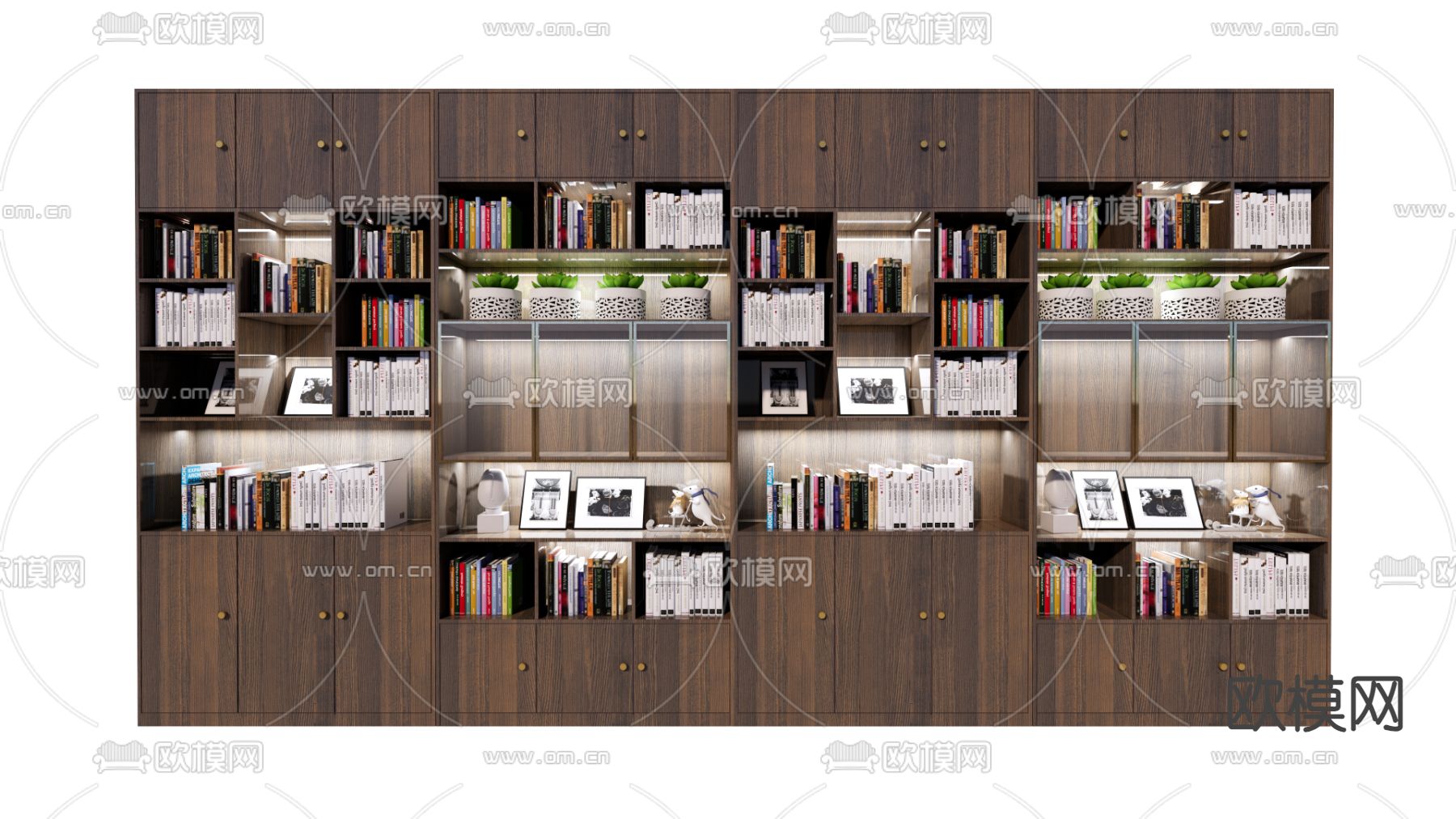 书柜 柜子su模型下载（渲染图2）