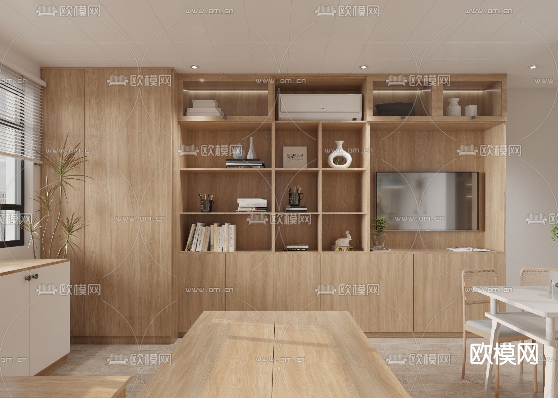 日式榻榻米 卧室 餐厅3d模型下载（渲染图2）