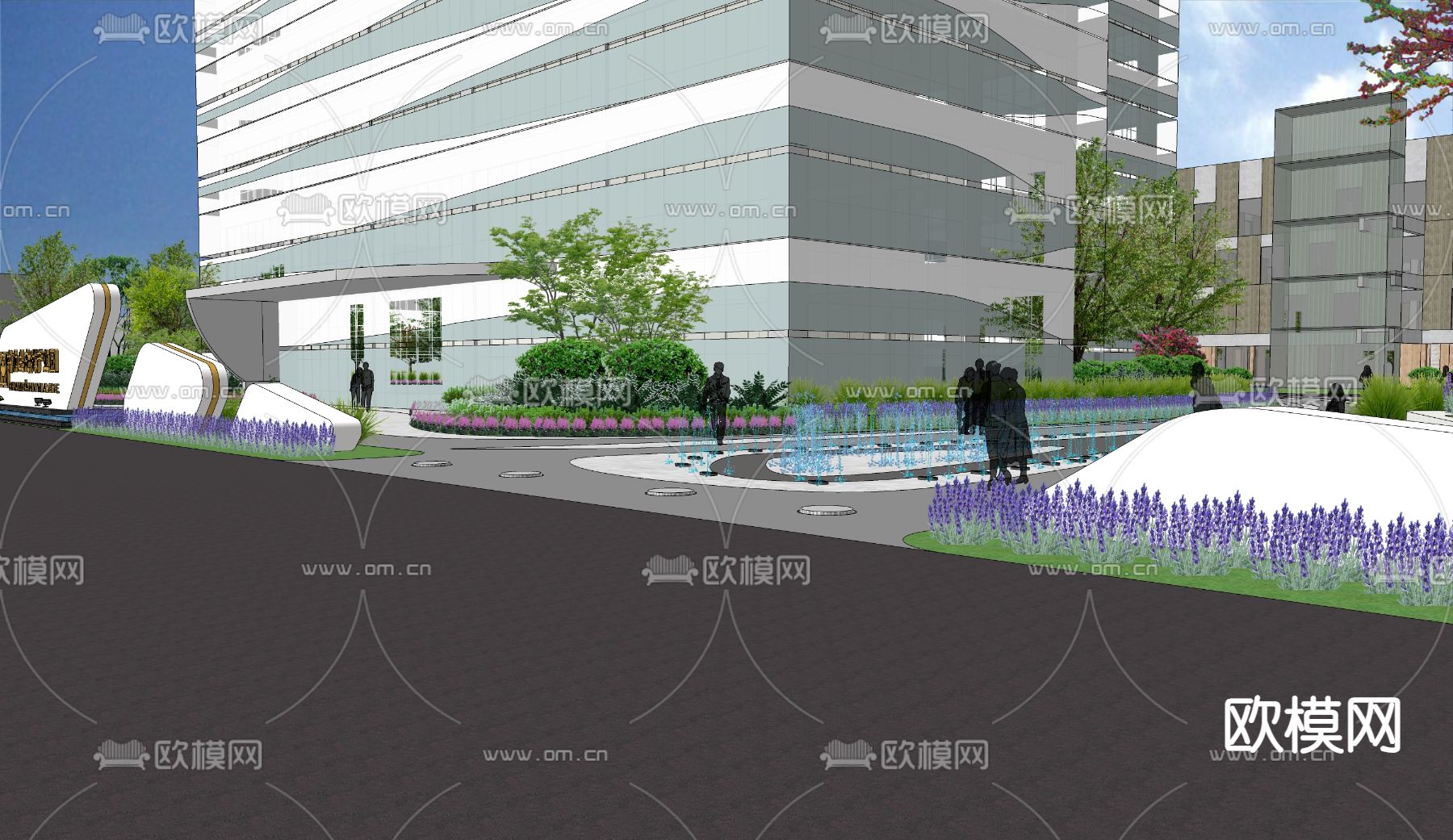 商业广场 购物商场su模型下载（渲染图1）