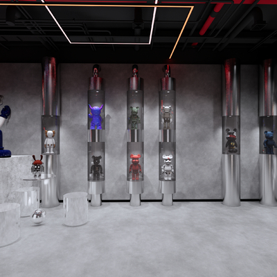  暴力熊 潮玩 公仔 摆件su模型 