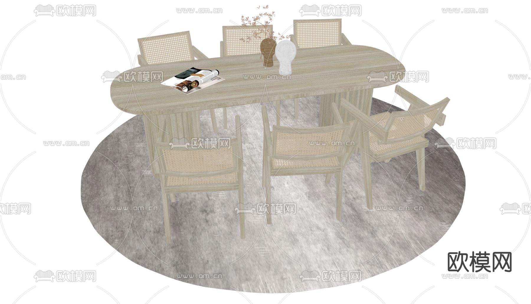 户外桌椅su模型下载（渲染图3）