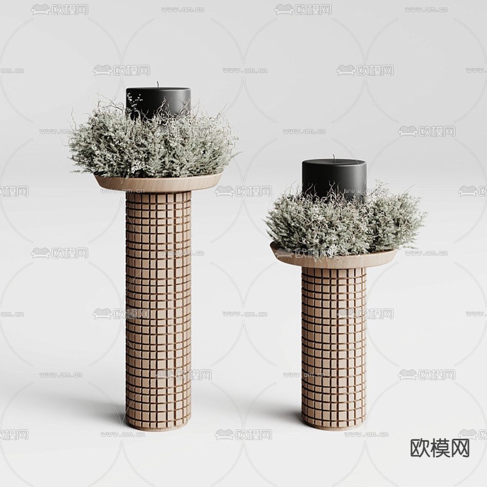 Modenature 蜡烛灯 烛台灯 圆几3d模型下载（渲染图1）