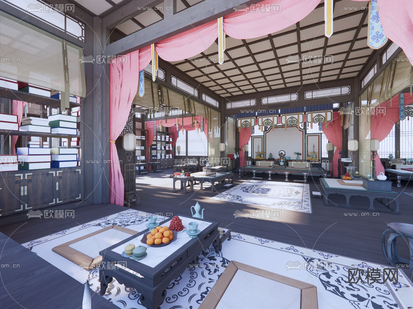 中式影视大堂su模型下载（渲染图3）