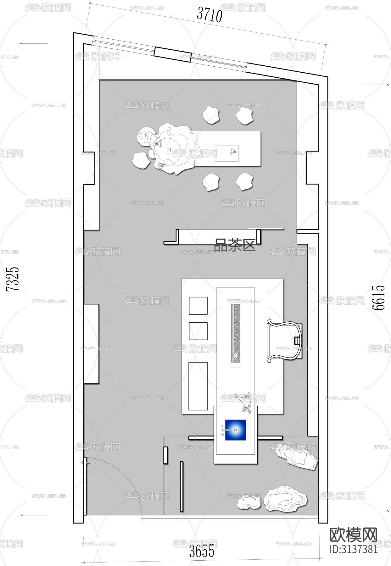 茶叶店 茶馆茶室 棋牌室cad平面图