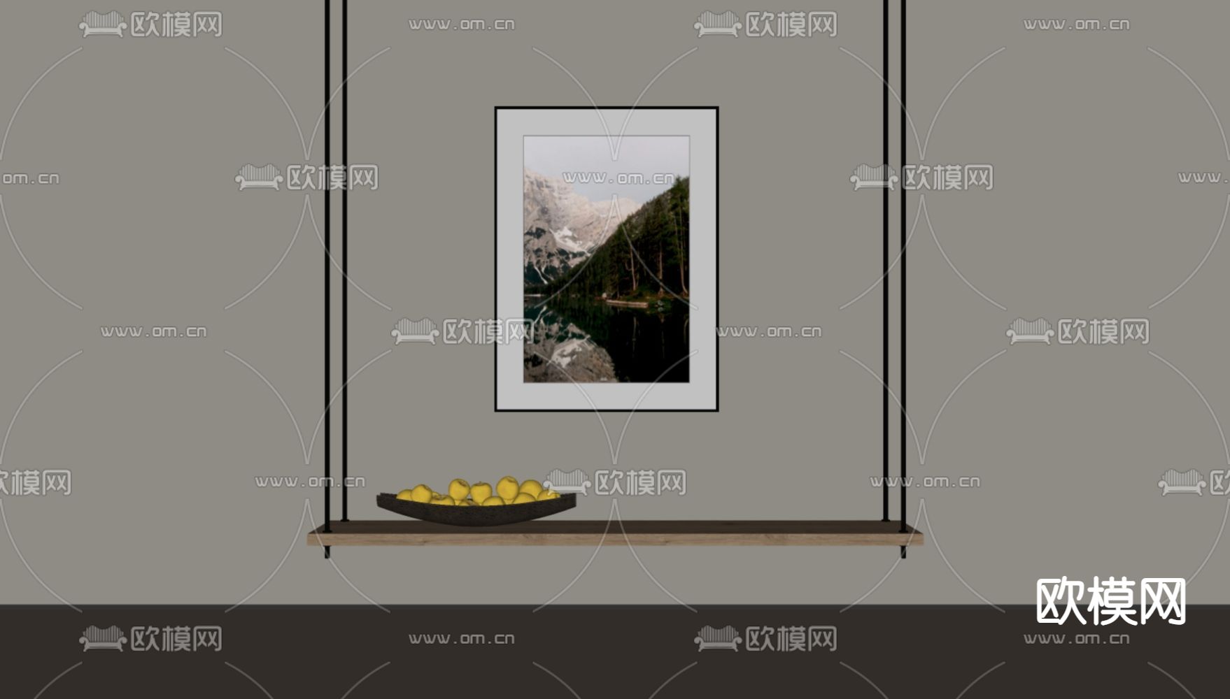 现代装饰画 挂画 油画su模型下载（渲染图1）