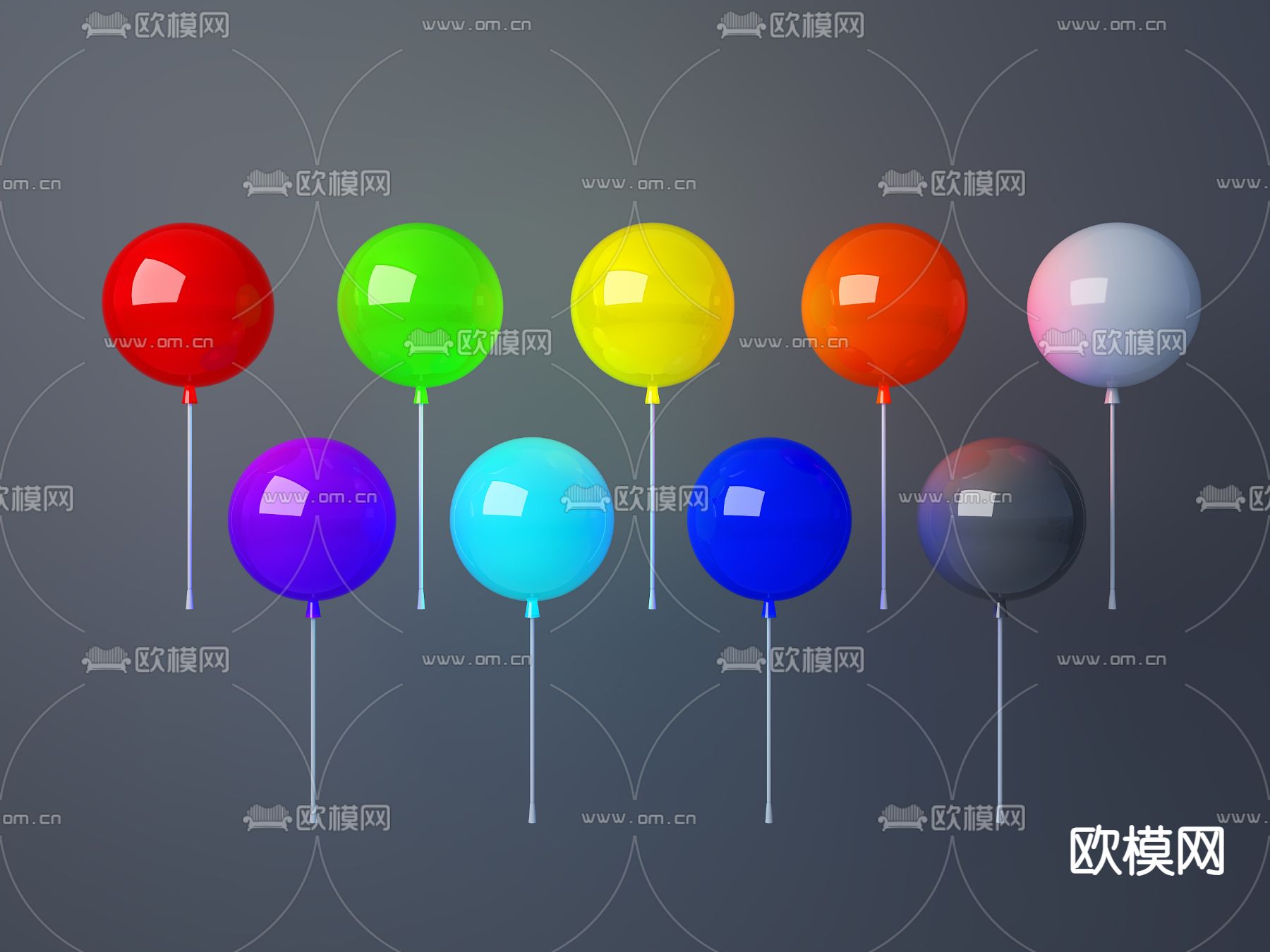 儿童吊灯 气球吊灯3d模型下载