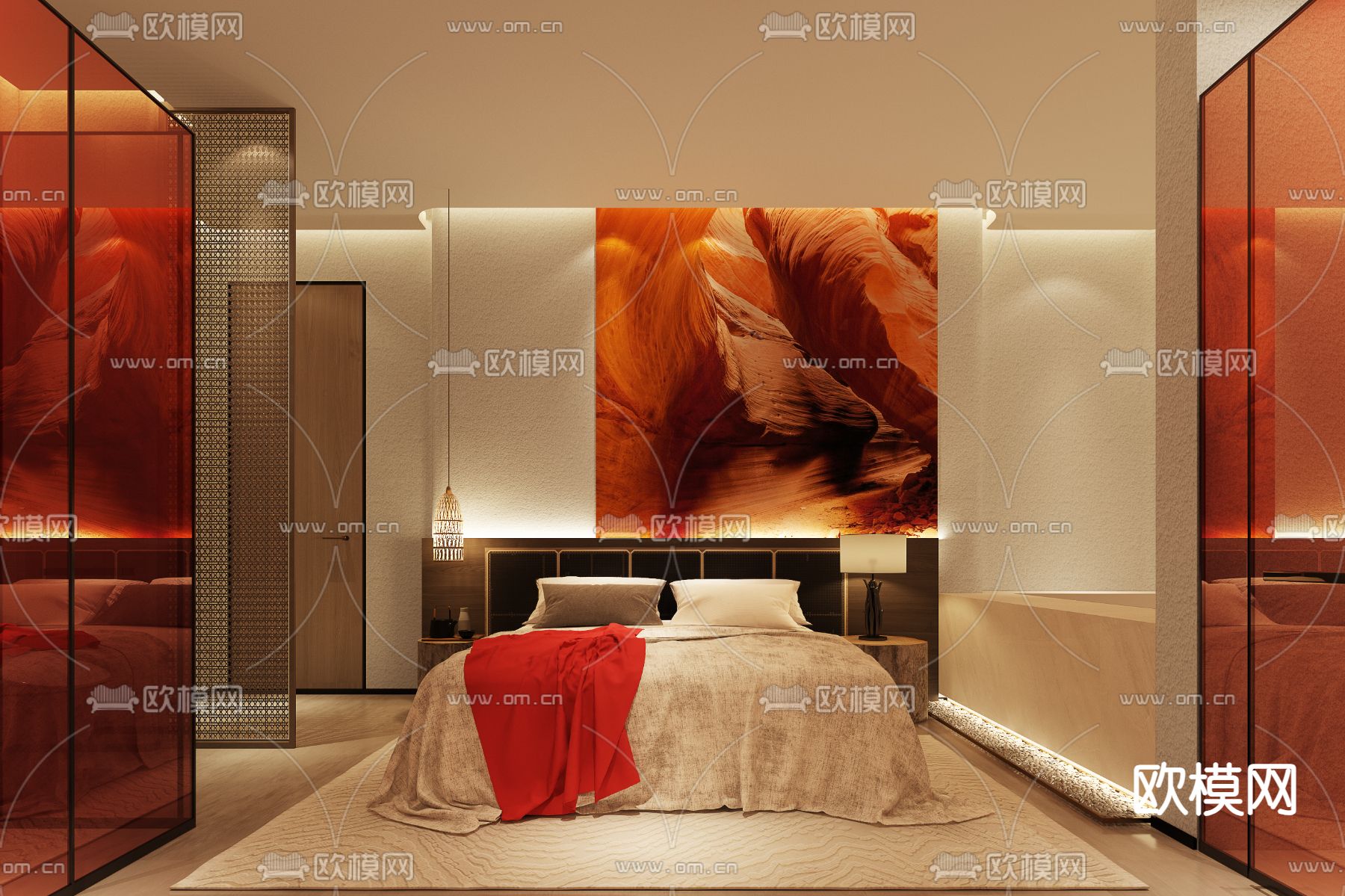 酒店民宿 客房3d模型下载（渲染图4）