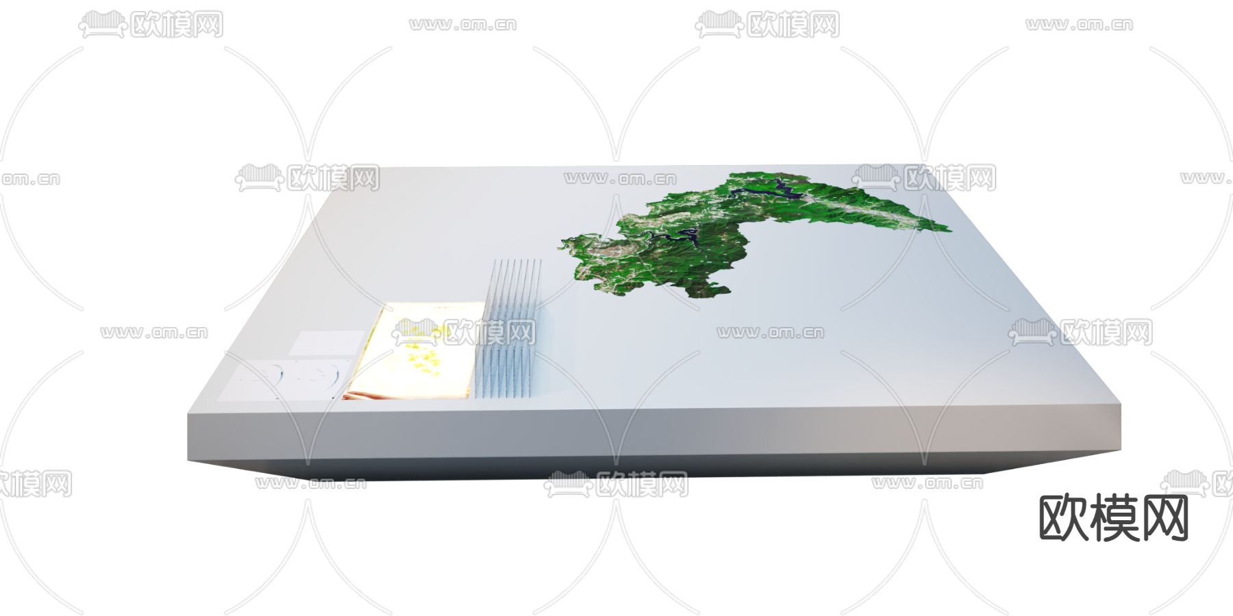 现代展台 中岛台3d模型下载