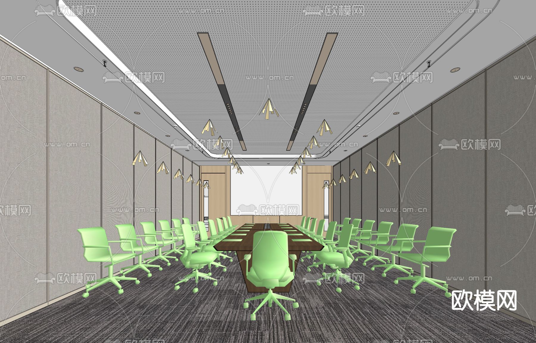 会议室su模型下载（渲染图1）