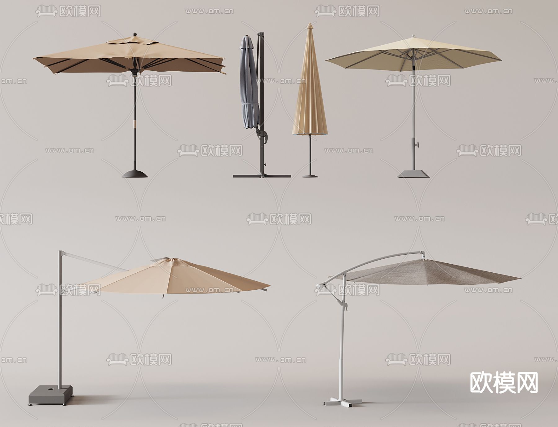户外遮阳伞 太阳伞 折叠伞3d模型下载