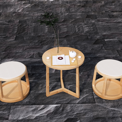 新中式茶几su模型