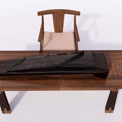  古筝乐器su模型 