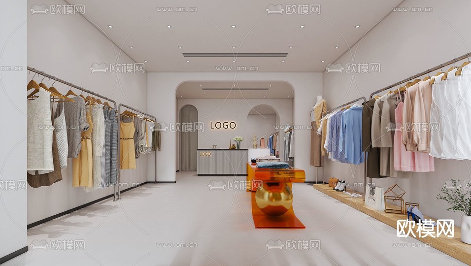 现代服装店 服饰店3d模型下载