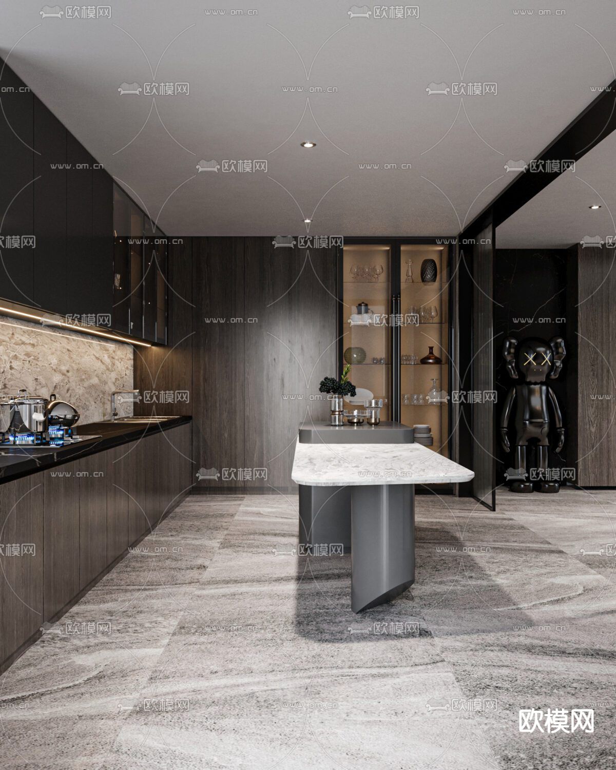 别墅大堂 别墅客厅3d模型下载（渲染图8）