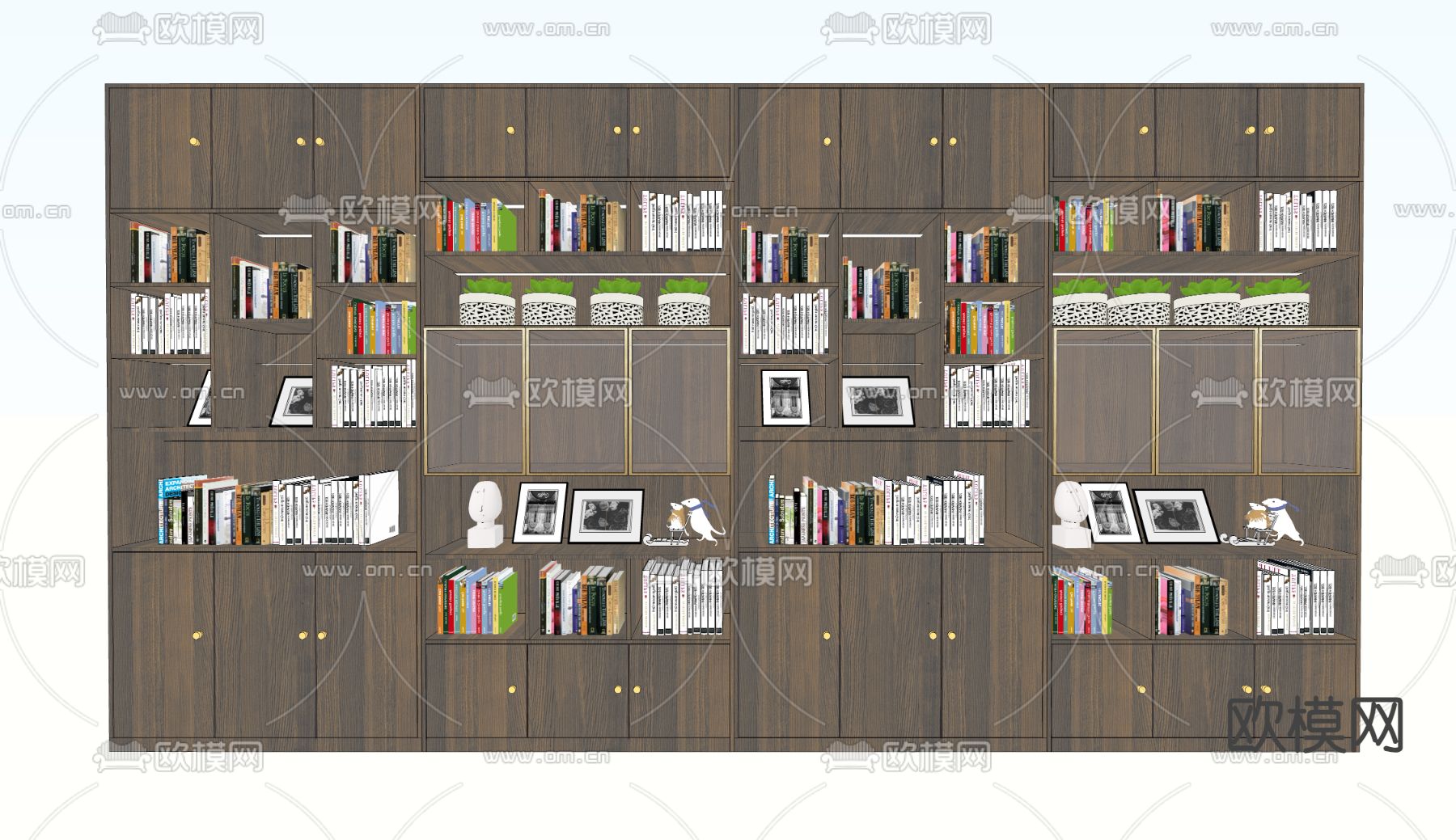 书柜 柜子su模型下载（渲染图1）