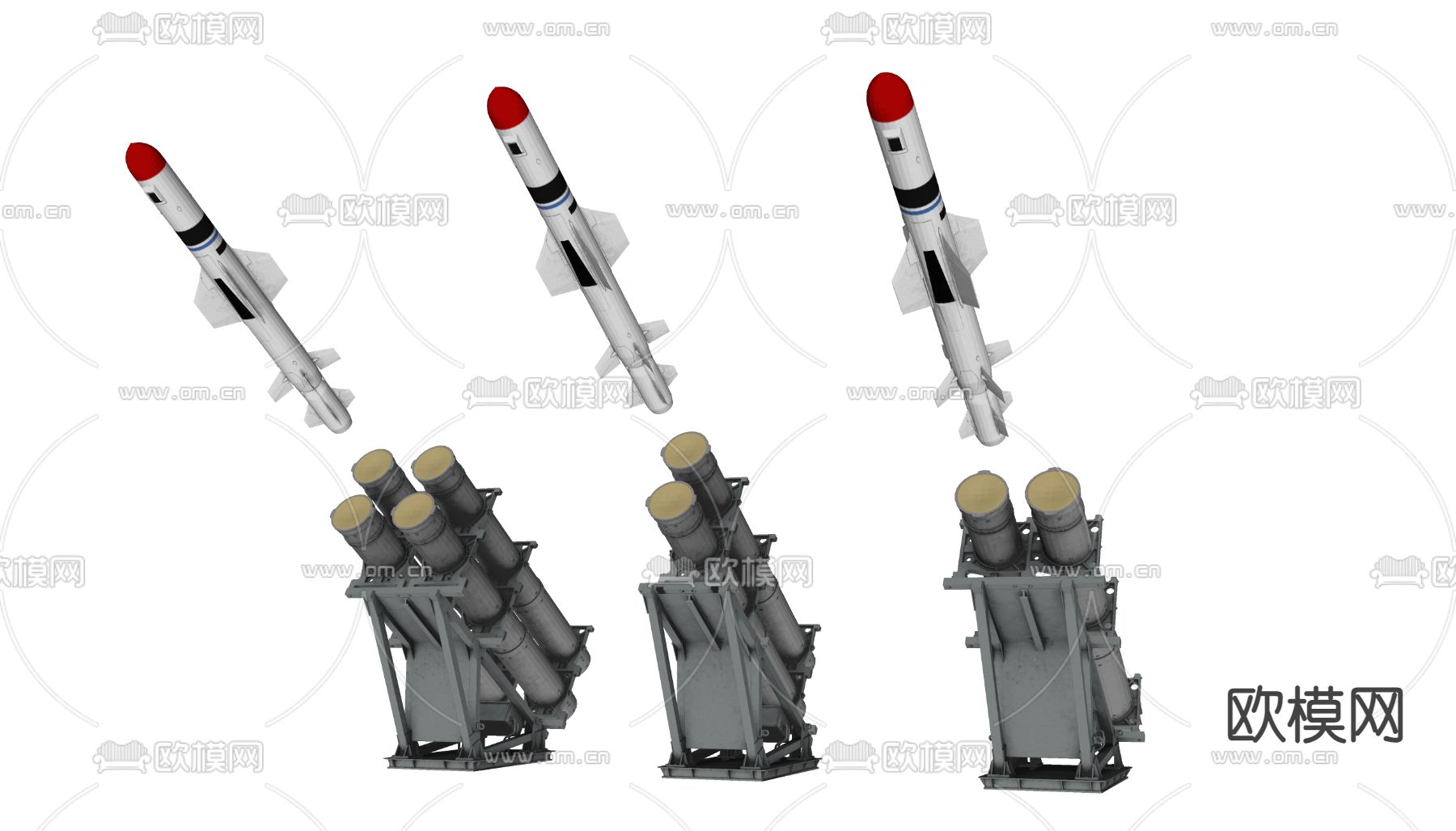 导弹发射系统 军事器材 武器su模型下载（渲染图1）