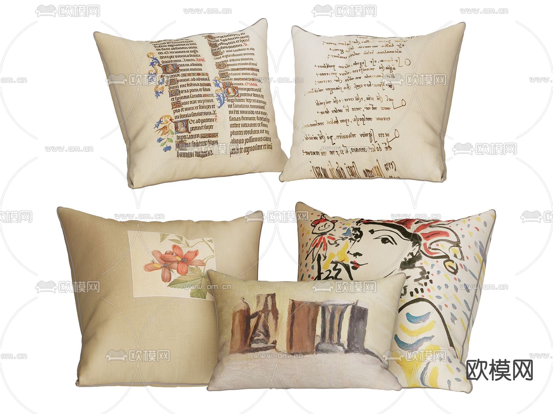 布艺抱枕 枕头 靠枕 3d模型下载