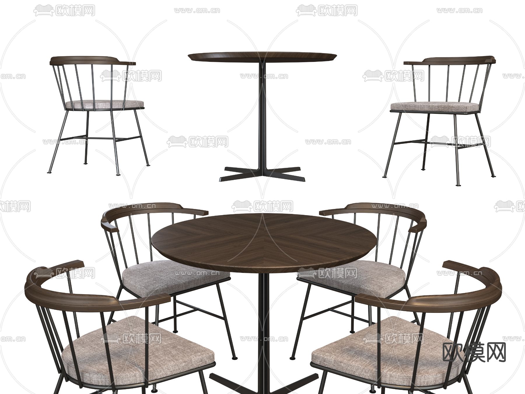 休闲桌椅 洽谈桌椅3d模型下载