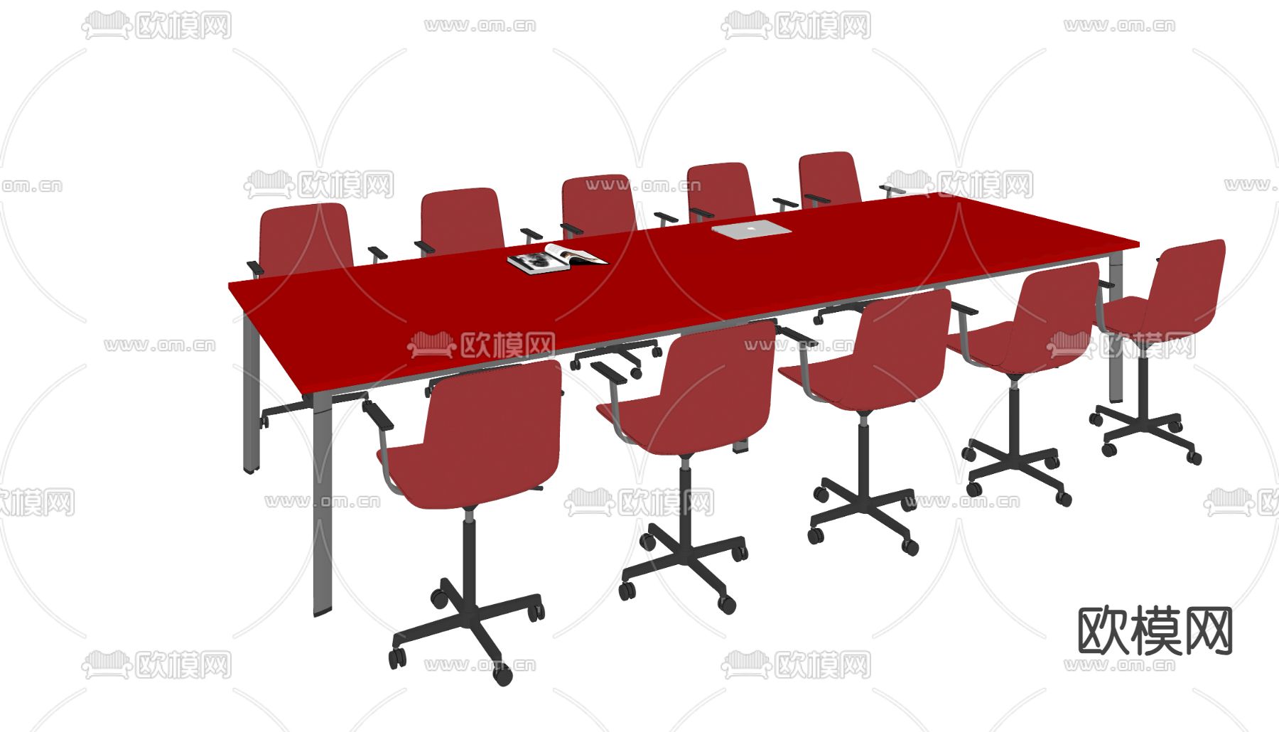 会议桌 会议台su模型下载（渲染图1）