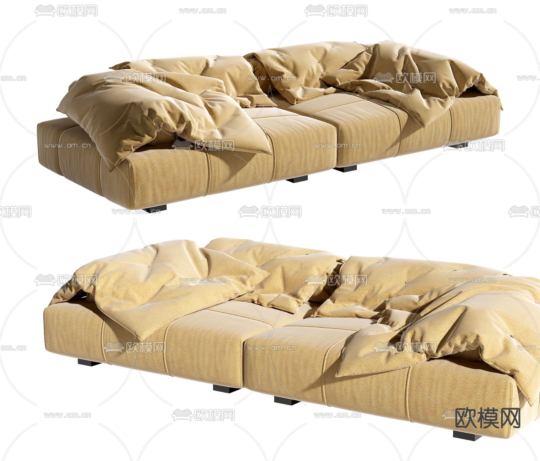 Baxter 双人沙发su模型下载（渲染图2）