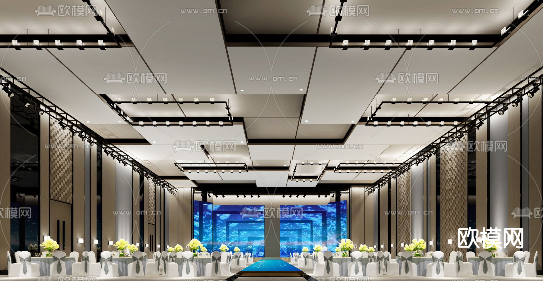 宴会厅 饭厅 酒宴3d模型