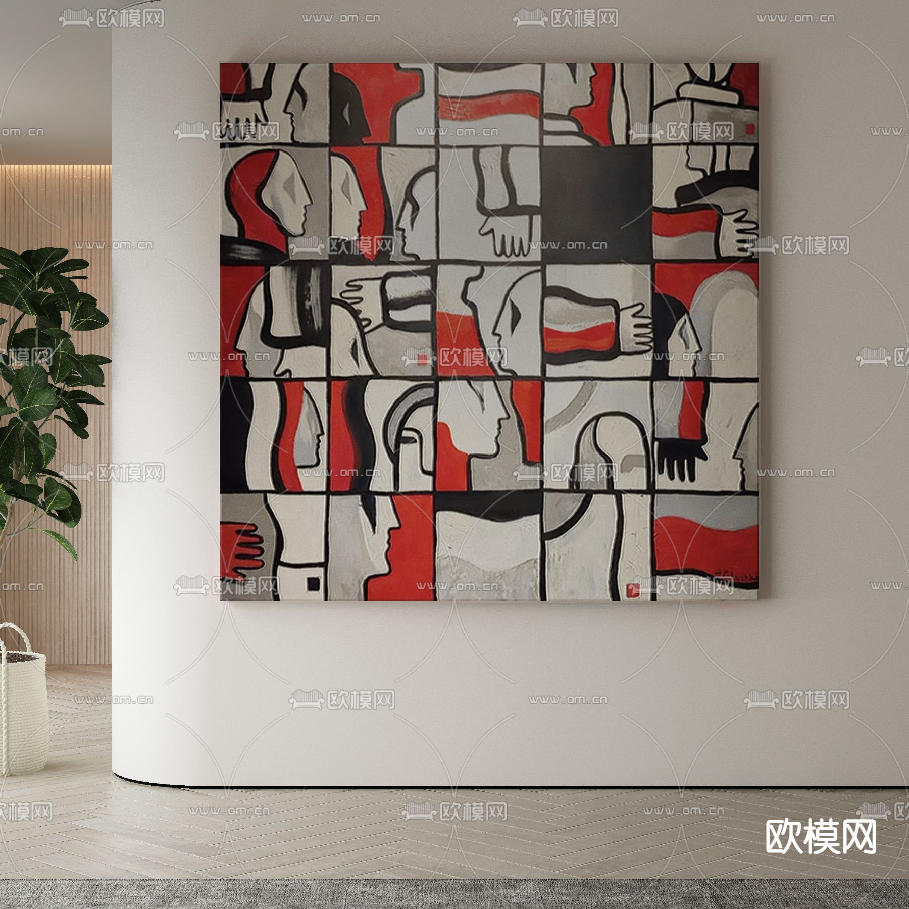 装饰画 手绘 抽象画3d模型下载