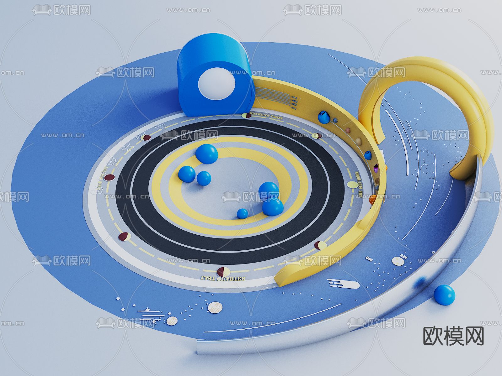 景墙围墙 曲线格栅景墙3d模型下载