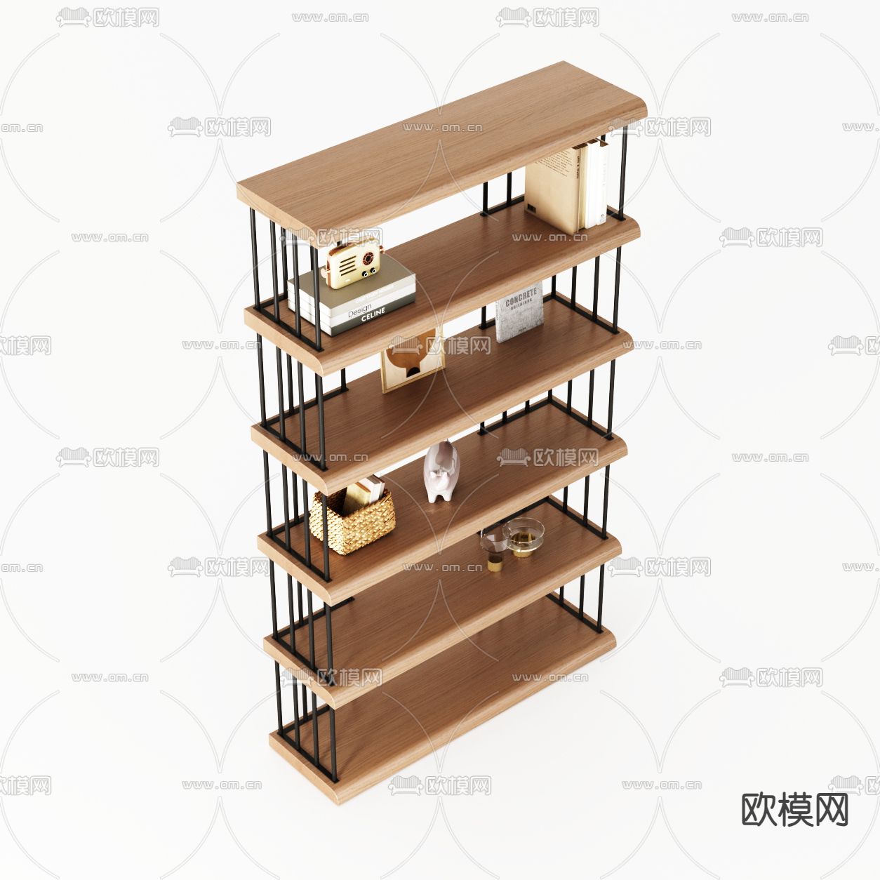 侘寂置物架 展示架 陈列架3d模型下载（渲染图3）
