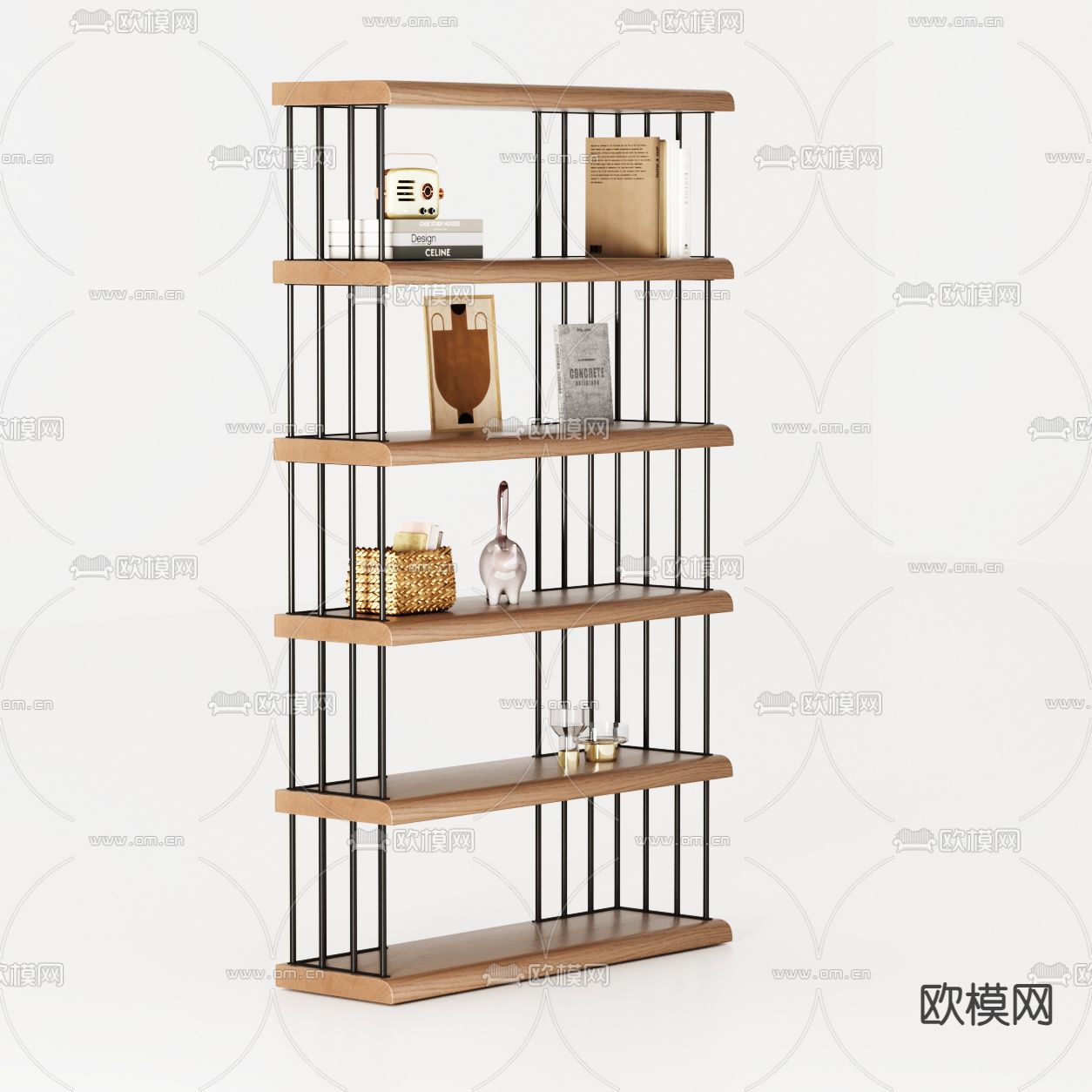 侘寂置物架 展示架 陈列架3d模型下载（渲染图2）