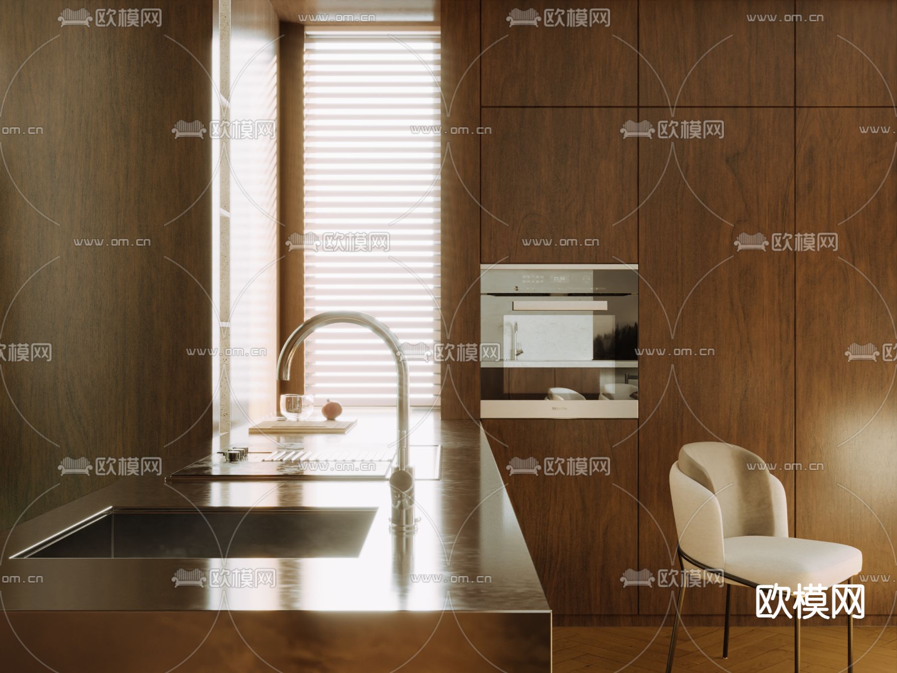 不锈钢水龙头 水槽 3d模型下载（渲染图2）