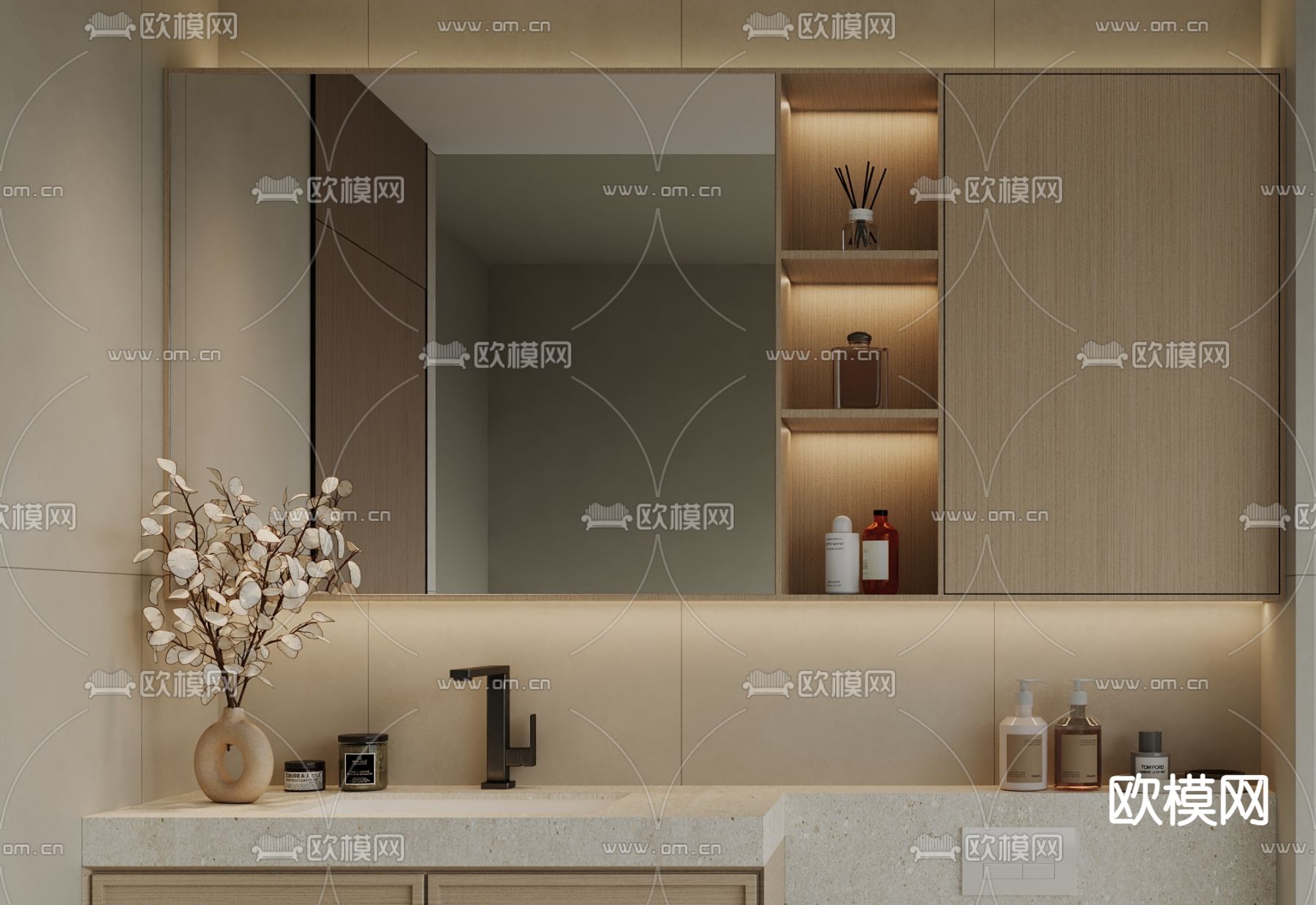 现代卫生间su模型下载（渲染图3）