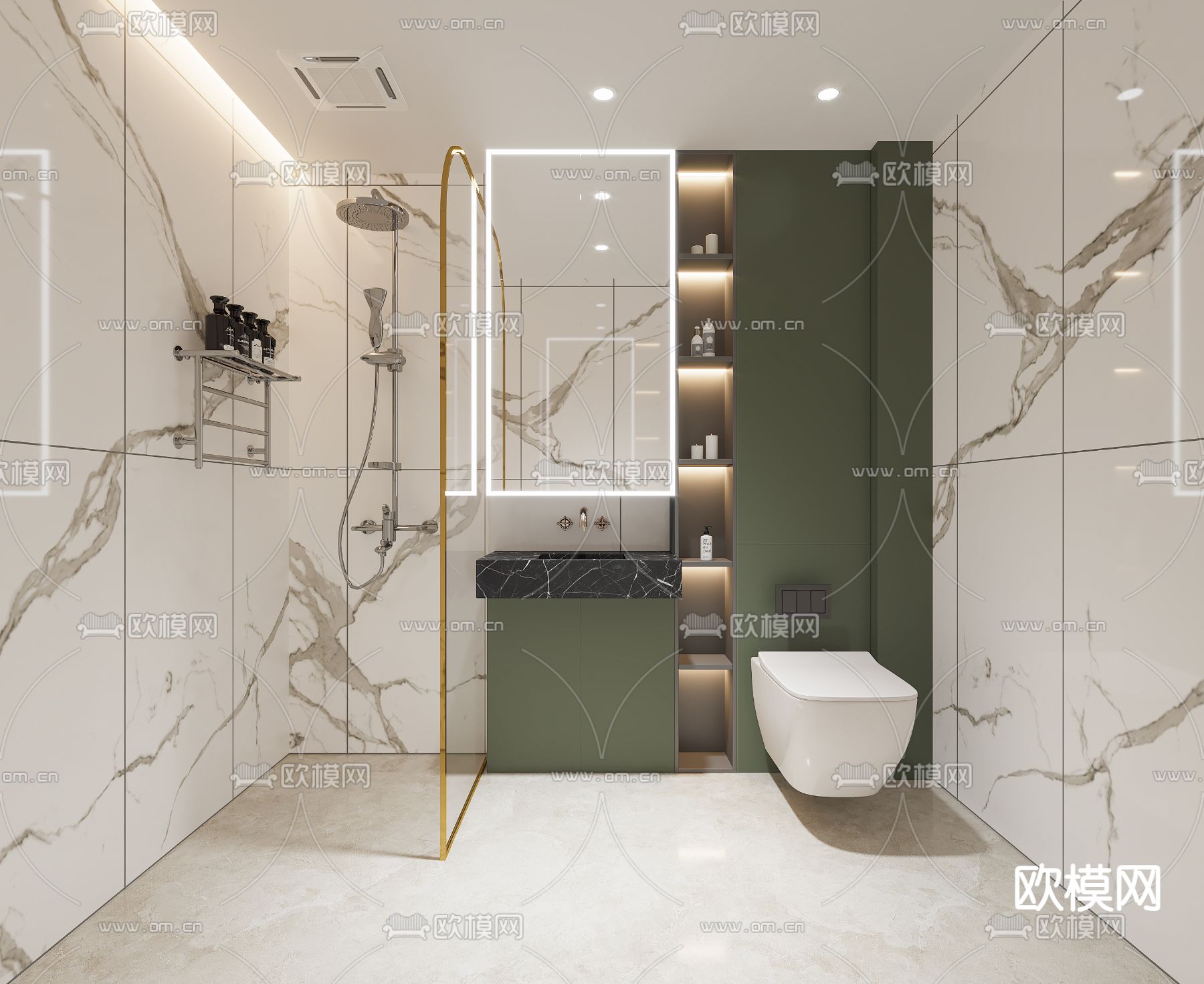 北欧卫生间 浴室 洗手间3d模型下载