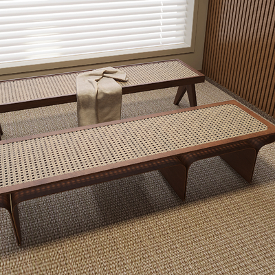  中古风床尾凳su模型 