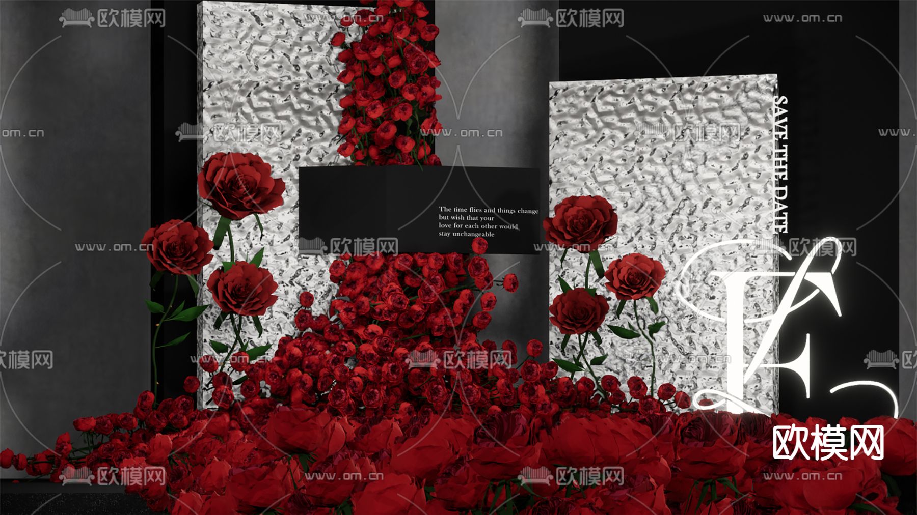 玫瑰婚礼美陈su模型下载（渲染图3）