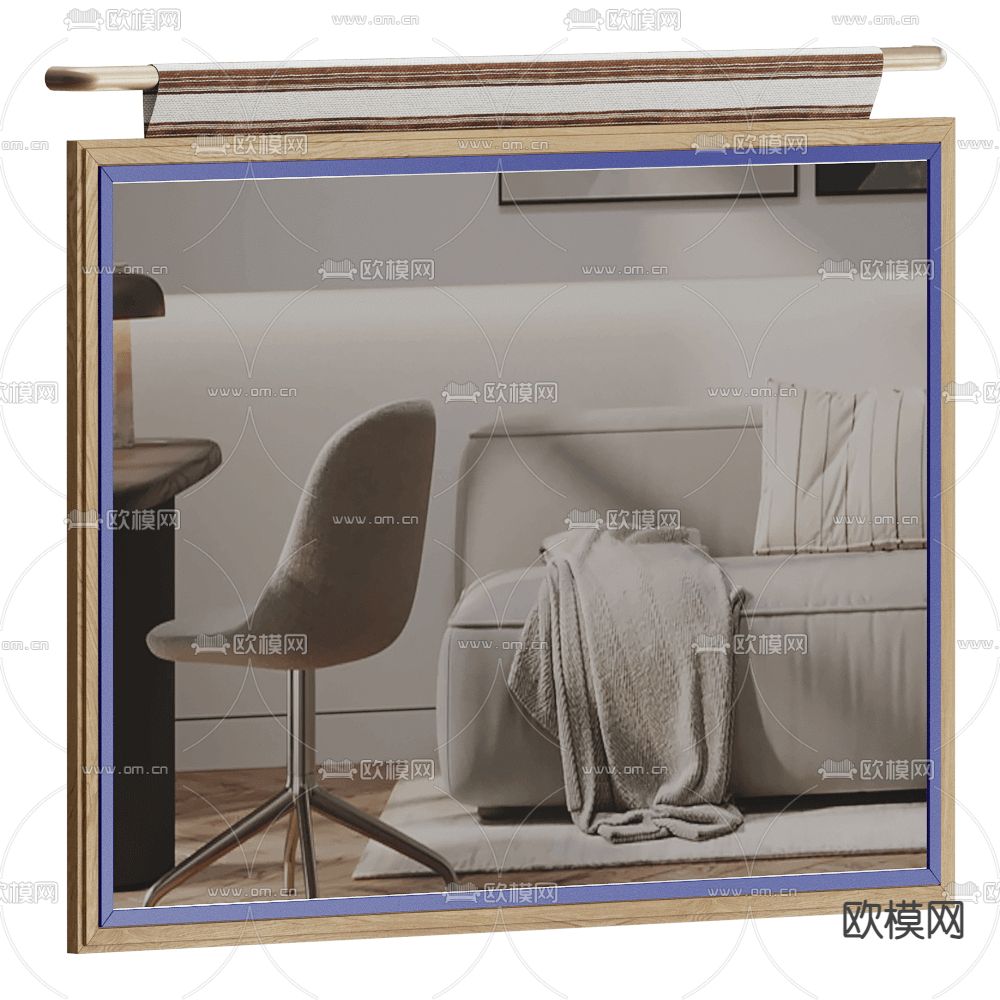 现代镜子 装饰镜3d模型下载