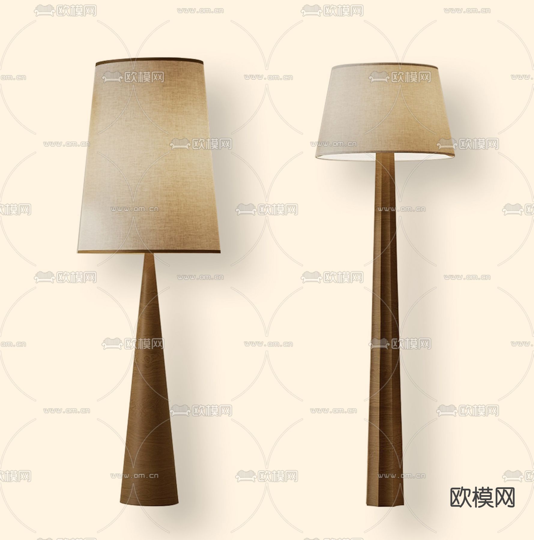 现代落地灯su模型下载（渲染图2）