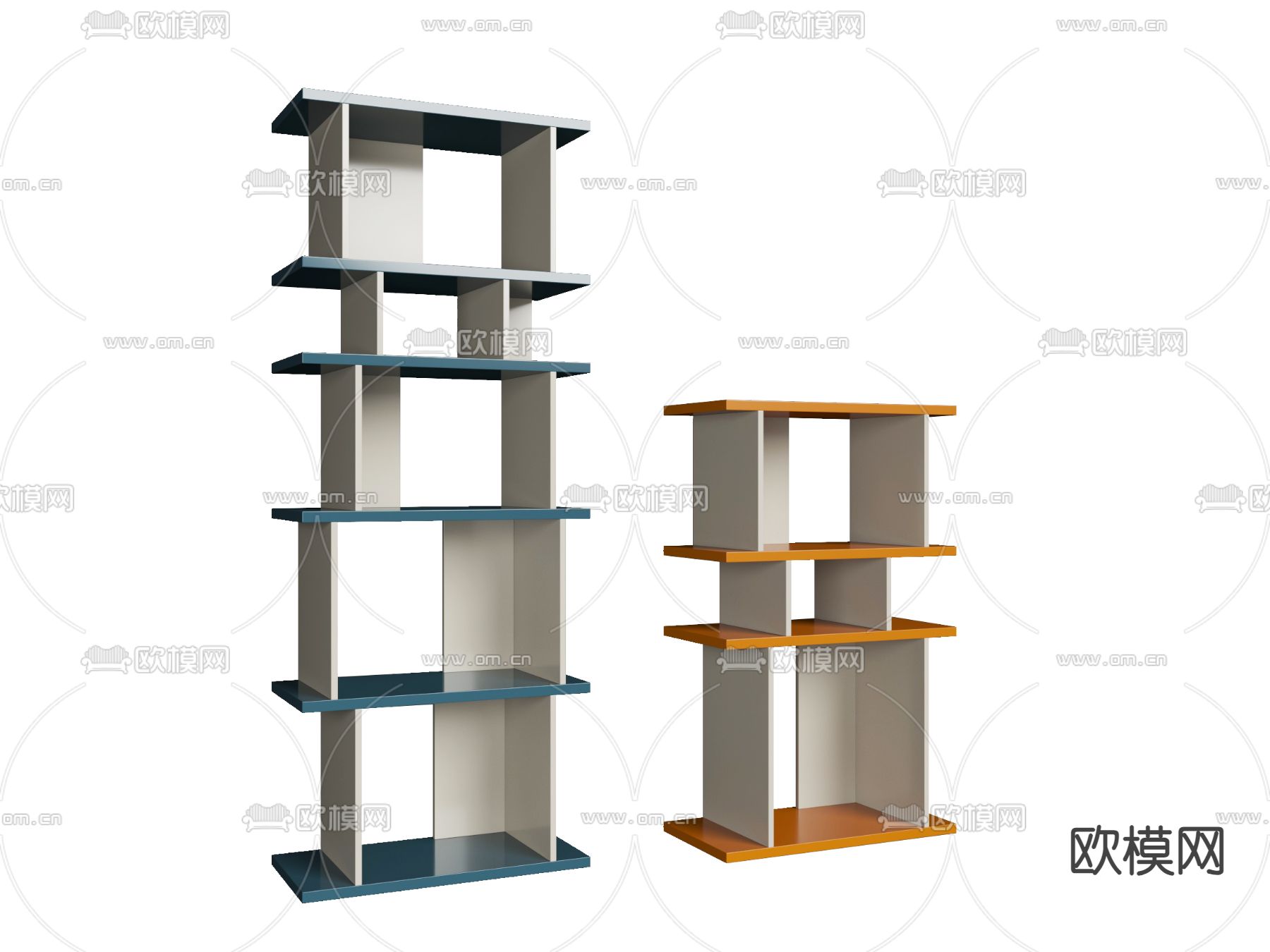 现代书架su模型下载（渲染图2）