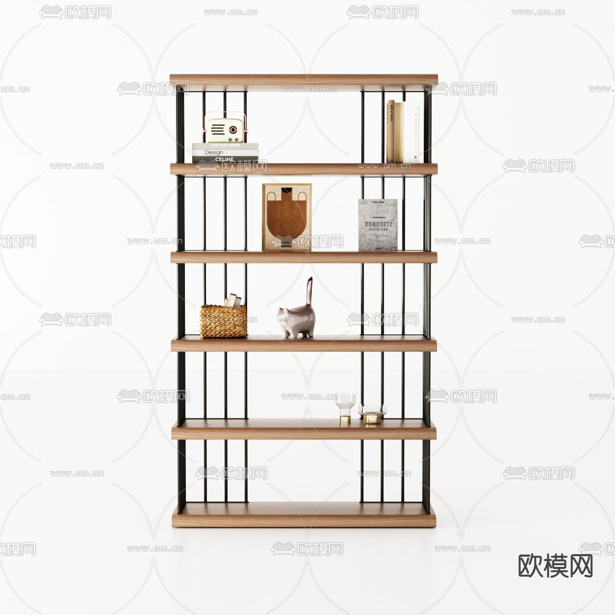 侘寂置物架 展示架 陈列架3d模型下载（渲染图1）