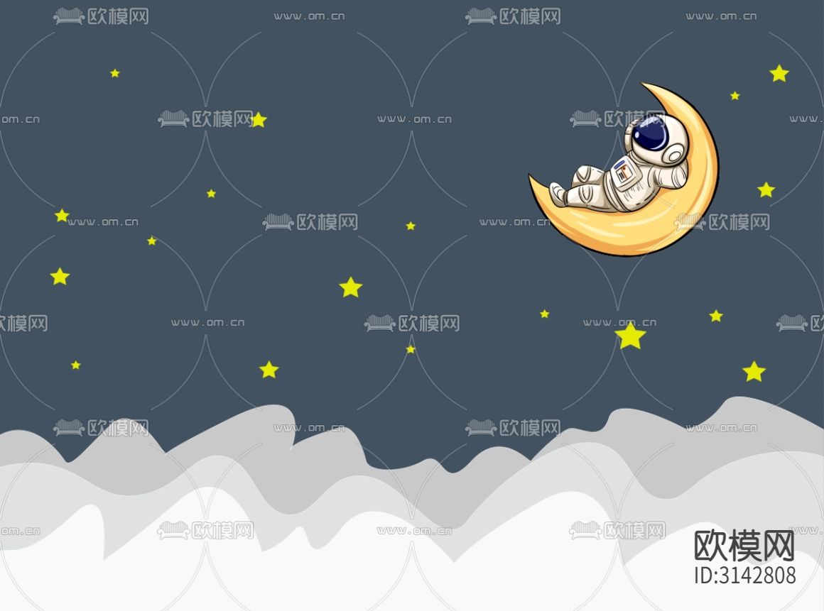 儿童卡通壁纸 太空星星壁纸贴图